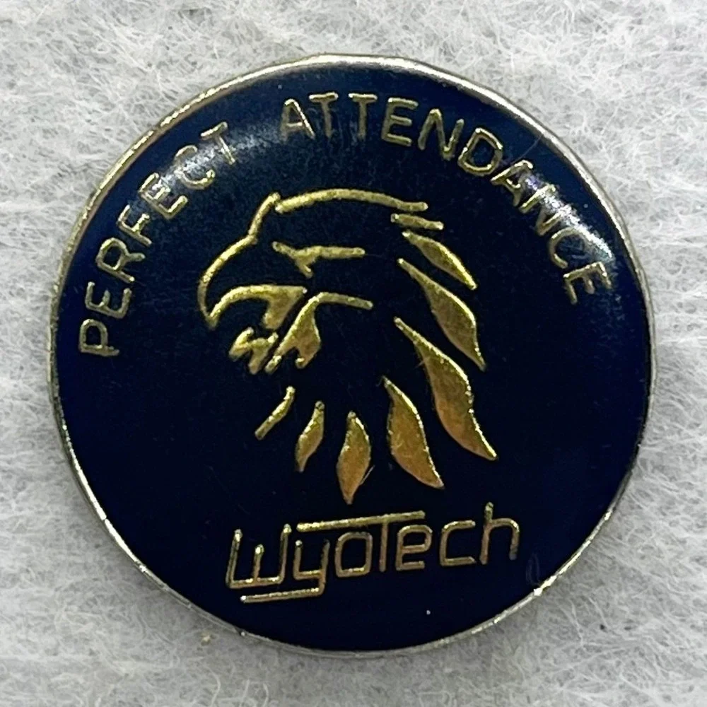 🔮‎ 5/$25 Vintage WyoTech Perfect Attendance Pin